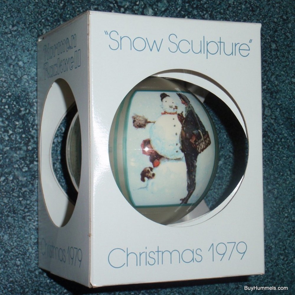 1979 Christmas Ornament Norman Rockwell "Snow Sculpture" Schmid With Box - GIFT!